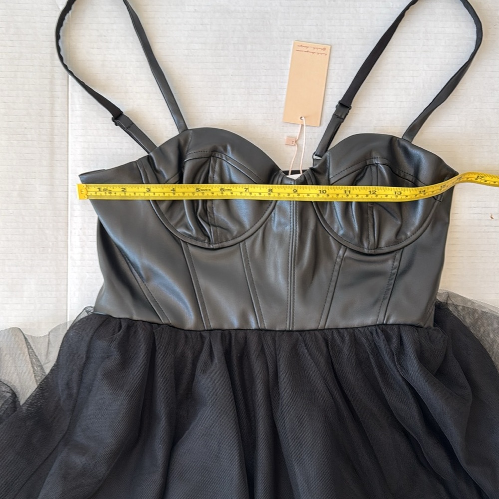 Essex Faux Leather & Tulle Dres - Picture 15 of 15